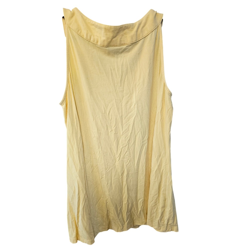 Style & Co Petite Womens Large Yellow Beaded Scoop Neck Sleeveless Tank Top L - Picture 4 of 4